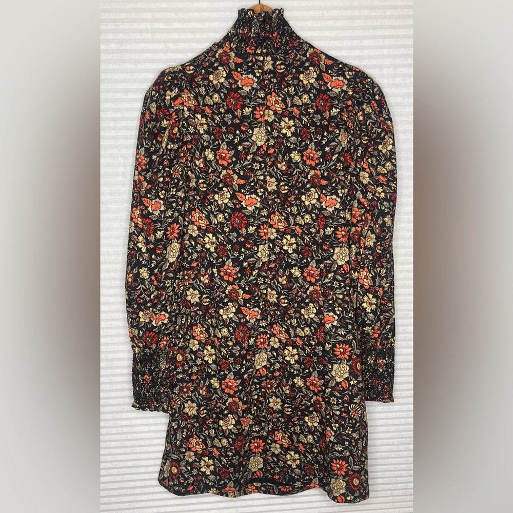 Anthropologie x Plenty by Tracy Reese Smocked Floral Long sleeve Mini Dress S - Picture 4 of 13